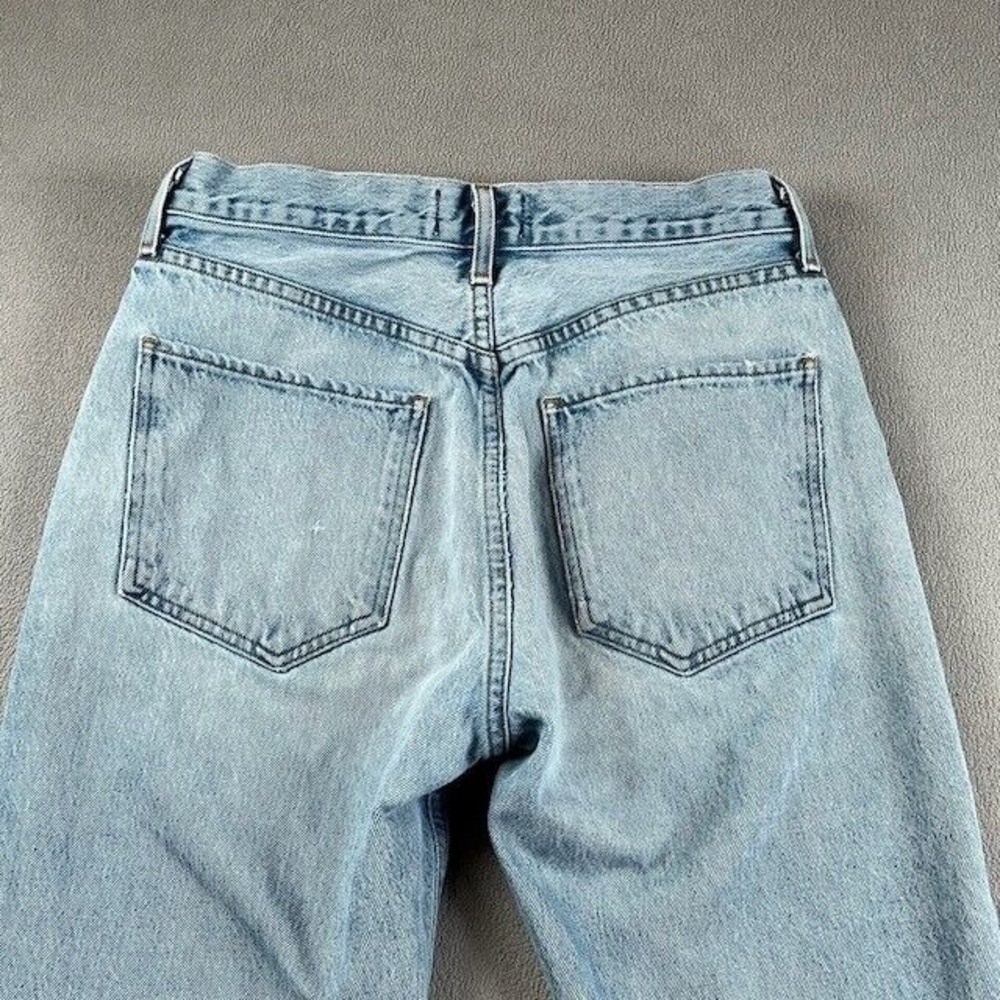 Agolde Jeans Womens 27 Blue Riley High Rise Straight Crop Frayed Hem Streetwear - Picture 6 of 13
